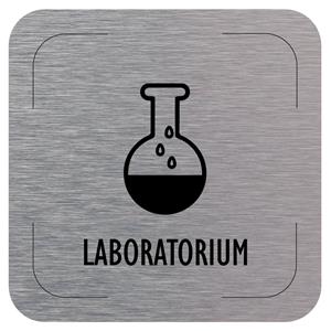 Ceduľka na dvere - Laboratórium - piktogram, hliníková tabuľka, 80 x 80 mm