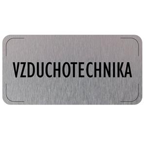 Ceduľka na dvere - Vzduchotechnika, hliníková tabuľka, 160 x 80 mm