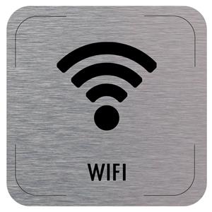 Ceduľka na dvere - Wi-Fi - piktogram, hliníková tabuľka, 80 x 80 mm