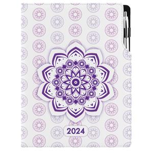 Diár DESIGN denný A4 2024 - Mandala fialový