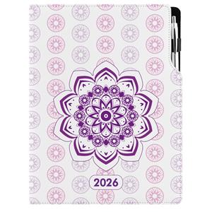 Diár DESIGN denný A4 2026 - Mandala fialový