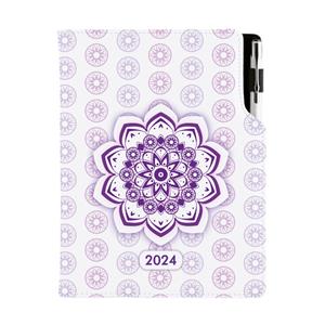 Diár DESIGN denný A5 2024 poľský - Mandala fialový