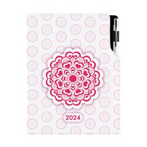 Diár DESIGN denný B6 2024 - Mandala červený