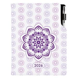 Diár DESIGN denný B6 2026 - Mandala fialový