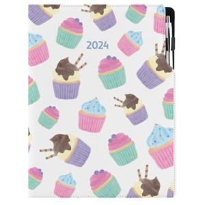 Diár DESIGN týždenný A4 2024 - Cupcake