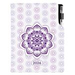 Diár DESIGN týždenný B5 2026 - Mandala fialový