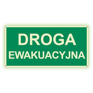 Droga ewakuacyjna - fotoluminescencyjny znak z dziurkami, płyta PVC 2 mm 300x150 mm