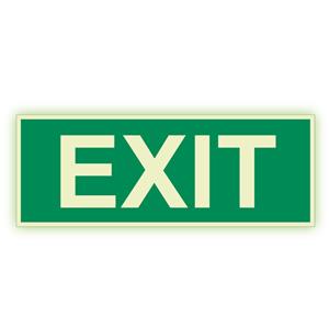 EXIT - fotoluminiscenční tabulka, plast 1 mm 300x120 mm