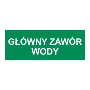 GŁÓWNY ZAWÓR WODY, płyta PVC 1 mm 210x80 mm