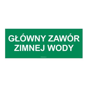 GŁÓWNY ZAWÓR ZIMNEJ WODY, płyta PVC 1 mm 210x80 mm