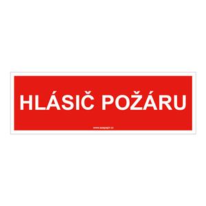 Hlásič požáru text - bezpečnostní tabulka s dírkami, plast 2 mm 150x50 mm