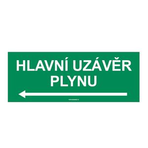 HLAVNÍ UZÁVĚR PLYNU VLEVO, plast 2 mm, 210x80 mm