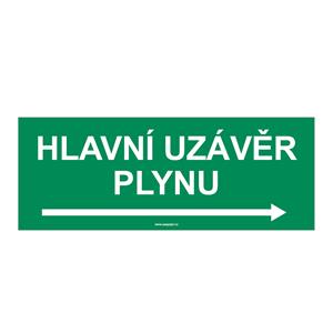 HLAVNÍ UZÁVĚR PLYNU VPRAVO, plast 1 mm 210x80 mm