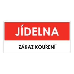 JÍDELNA, červená, plast 1 mm 190x90 mm