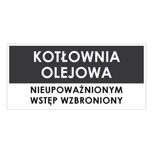 KOTŁOWNIA OLEJOWA, szary - płyta PVC 2 mm 190x90mm