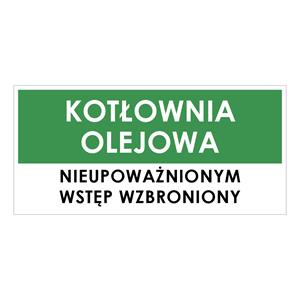 KOTŁOWNIA OLEJOWA, zielony - płyta PVC 1 mm 190x90mm