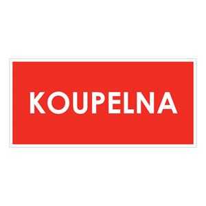 KOUPELNA, červená, plast 1 mm 190x90 mm