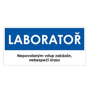 LABORATOŘ, modrá, plast 2 mm 190x90 mm