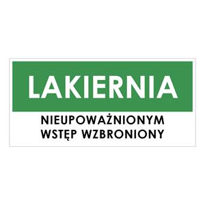 LAKIERNIA, zielony - naklejka 190x90 mm