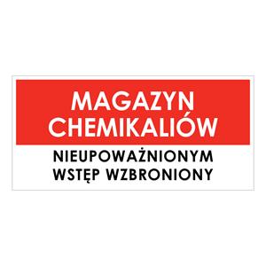 MAGAZYN CHEMIKALIÓW, płyta PVC 1 mm 190x90 mm