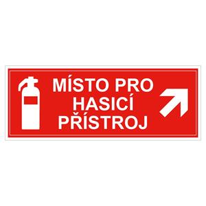 Místo pro hasicí přístroj - bezpečnostní tabulka, plast 2 mm 210x80 mm