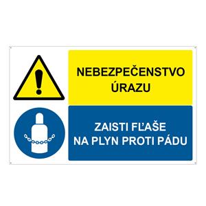 Nebezpečenstvo úrazu-Zaisti fľaše na plyn proti pádu, kombinácia, plast 2mm s dierkami-95x60mm