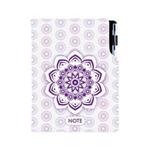 Notes DESIGN A5 bodkovaný - Mandala fialový