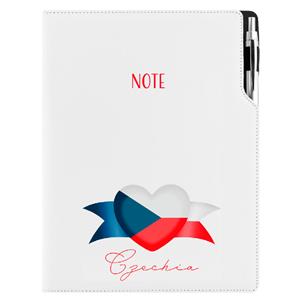 Notes - zápisník DESIGN A4 čistý - biela - Česko - vlajka