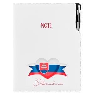 Notes - zápisník DESIGN A4 čistý - biela - Slovensko - vlajka