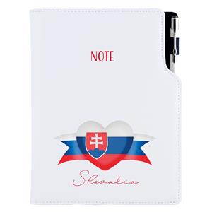 Notes - zápisník DESIGN A5 čistý - biela - Slovensko - vlajka