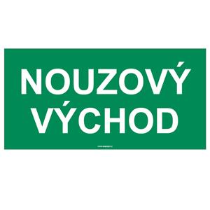 Nouzový východ - bezpečnostní tabulka, plast 1 mm 300x150 mm