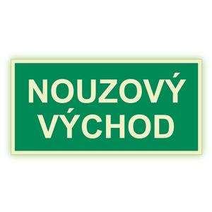 Nouzový východ - fotoluminiscenční tabulka, plast 1 mm 400x200 mm