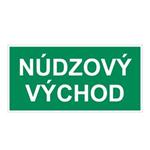 Núdzový východ - bezpečnostná tabuľka, plast 1 mm 200x100 mm