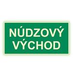 Núdzový východ - fotoluminiscenčná tabuľka, samolepka 400x200 mm