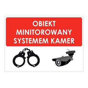 OBIEKT MONITOROWANY SYSTEMEM KAMER, płyta PVC 1 mm, 210x148 mm