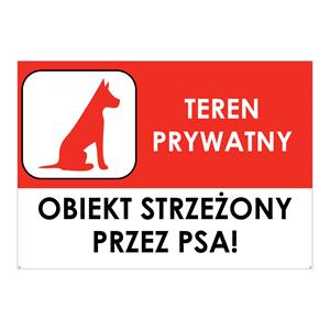 OBIEKT STRZEŻONY PRZEZ PSA, płyta PVC 2 mm z dziurkami, 210x148 mm