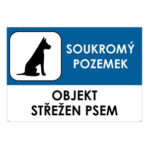 OBJEKT STŘEŽEN PSEM, plast 2 mm s dírkami A5