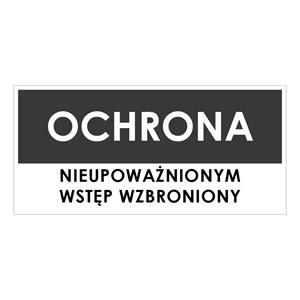 OCHRONA, szary - naklejka 190x90 mm