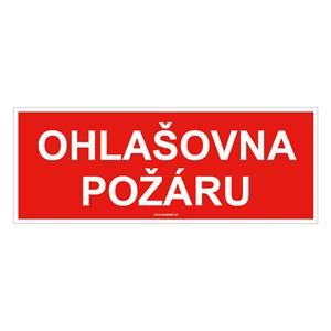 Ohlašovna požáru - bezpečnostní tabulka, plast 1 mm 210x80 mm