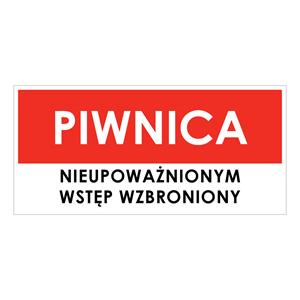 PIWNICA, naklejka 190x90 mm