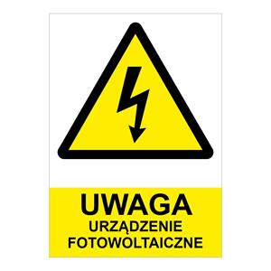 POZOR fotovoltaické zariadenie- bezpečnostná tabuľka, plast 0,5 mm (A4) 210 x 297 mm