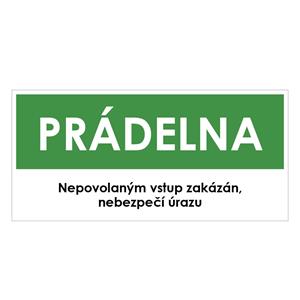 PRÁDELNA, zelená, plast 1 mm 190x90 mm