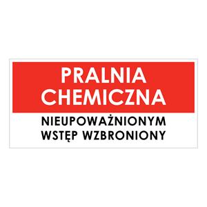 PRALNIA CHEMICZNA, naklejka 190x90 mm