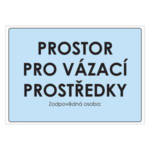 Prostor pro vázací prostředky, samolepka a4