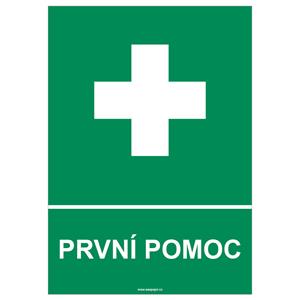 PRVNÍ POMOC - bezpečnostní tabulka, plast A4, 0,5 mm