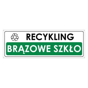 RECYKLING - BRĄZOWE SZKŁO, płyta PVC 2 mm z dziurkami, 290x100 mm