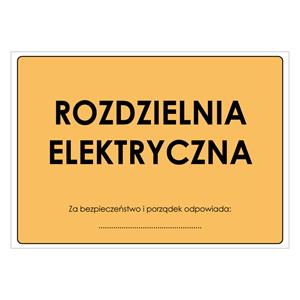 ROZDZIELNIA ELEKTRYCZNA, płyta PVC 2 mm, 297x210 mm