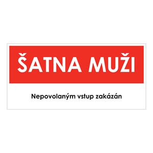 ŠATNA MUŽI, červená, plast 2 mm 190x90 mm