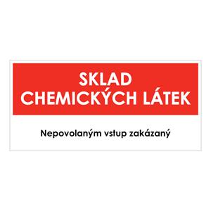 SKLAD CHEMICKÝCH LÁTEK, červená, plast 1 mm 190x90 mm