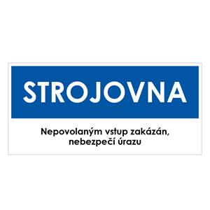 STROJOVNA, modrá, plast 1 mm 190x90 mm